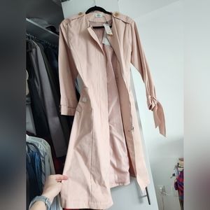 Trench coat, collarless